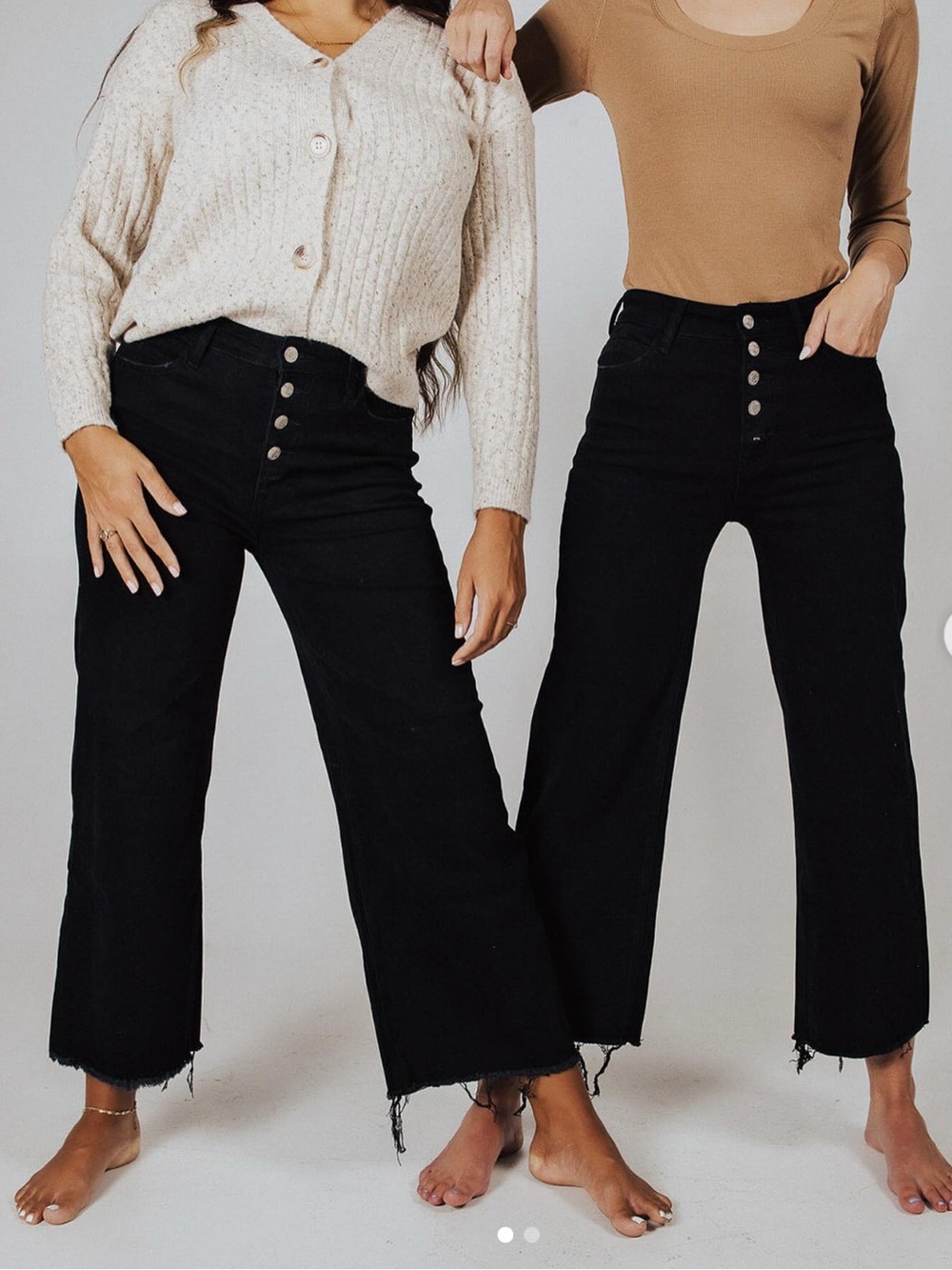 High-Waist Black Wide-Leg Women’s Jeans